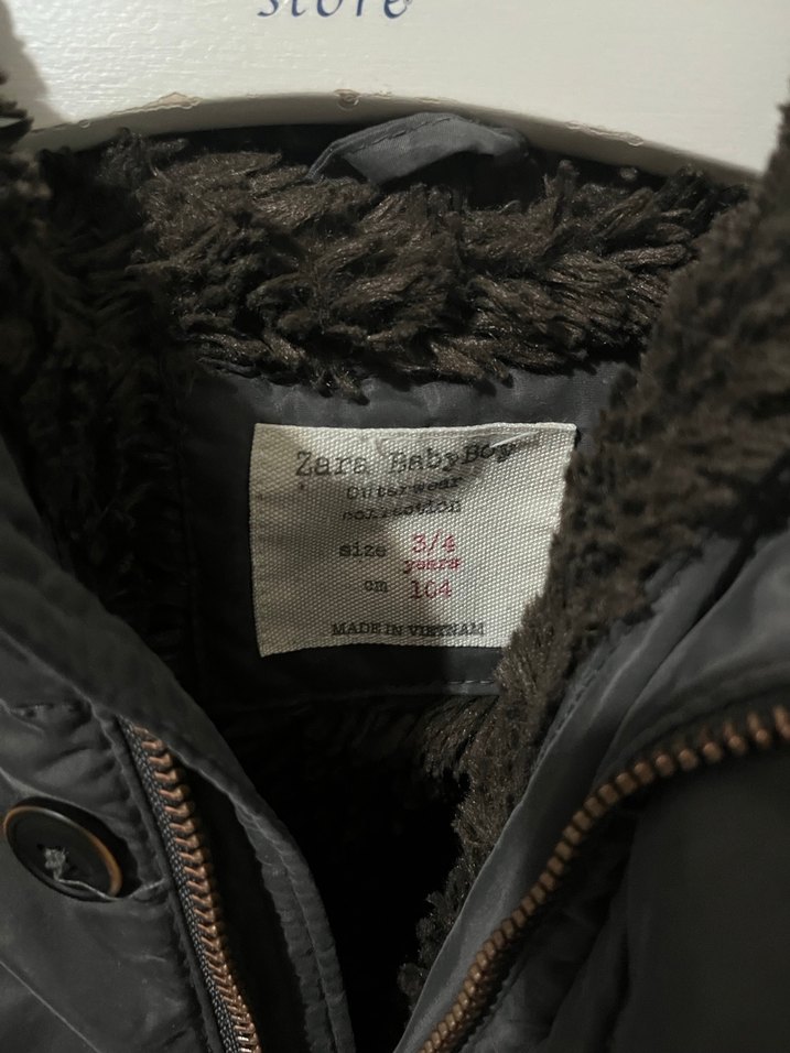 Zara Erkek Çocuk Gri Kürklü Street Wear Mont - Görsel 3