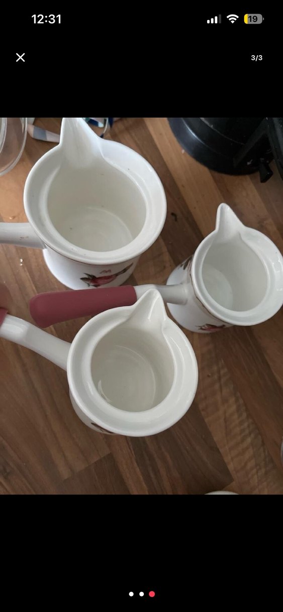 Çiçek Desenli 3'lü porselen Cezve Seti - Görsel 2