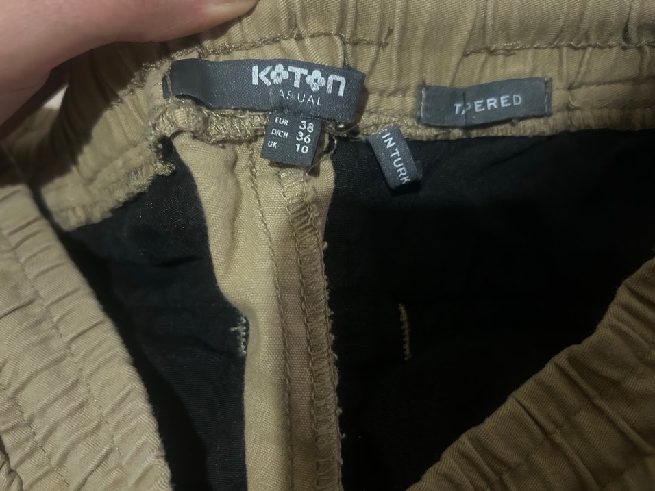 Bej Renkli Bol Kesim Kemerli Erkek Pantolon - Görsel 2