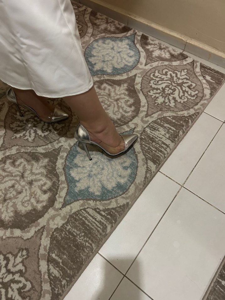 Gri Metal Topuklu Kadın Ayakkabı - Görsel 2