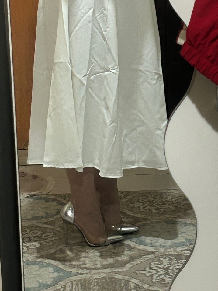 Gri Metal Topuklu Kadın Ayakkabı - Görsel 3