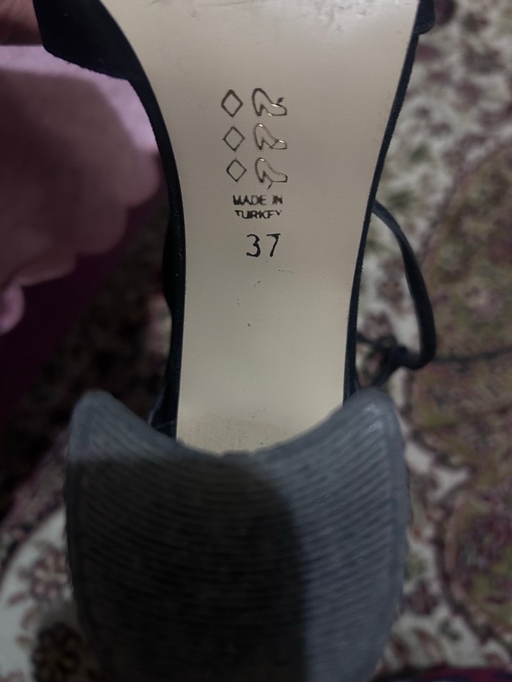 Siyah Süet Bağcıklı Blok Topuklu Goth Ayakkabı - Görsel 2