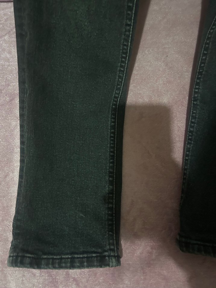 Gri Düğmeli erkek Kot Pantolon - Görsel 3