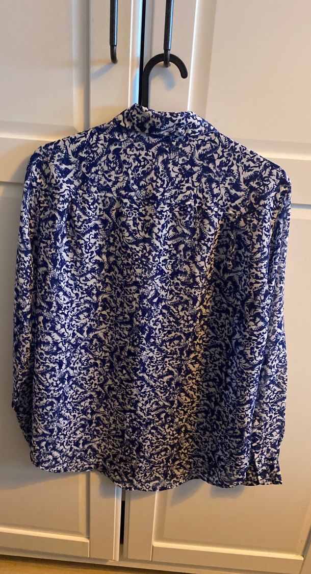 Mavi Desenli Uzun Kollu Bohem Gömlek - Görsel 2