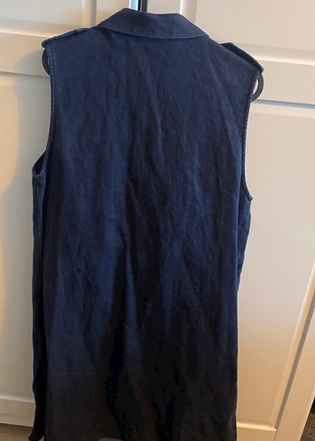 Lacivert Kolsuz Keten  Yelek - Görsel 2