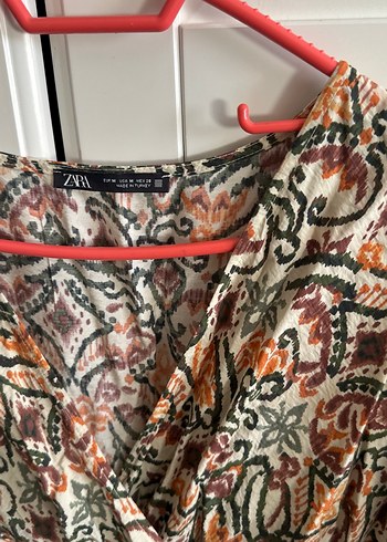 V yaka çok renkli bohem mini elbise - Görsel 2