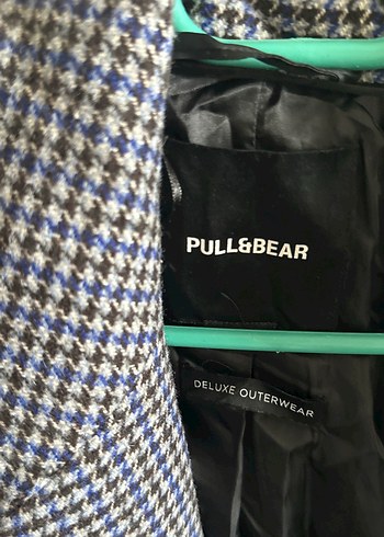 Düğmeli Gri siyah mavi desenli Kaban - Görsel 3