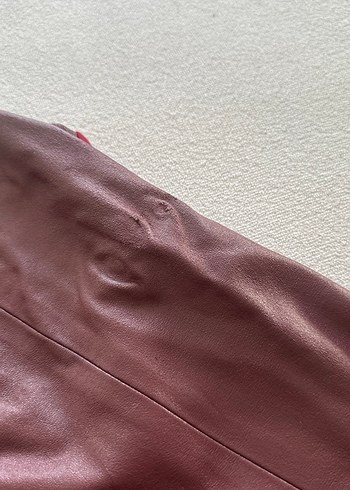 Bordo Deri Düğmeli Kolsuz Takım - Görsel 4