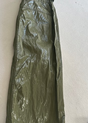 Yeşil deri etek - Görsel 5