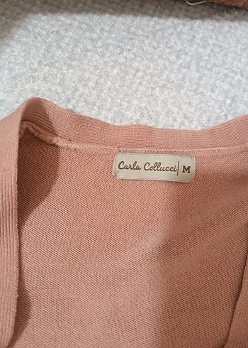 Düğmeli Pudra Kadın Hırka - Görsel 3