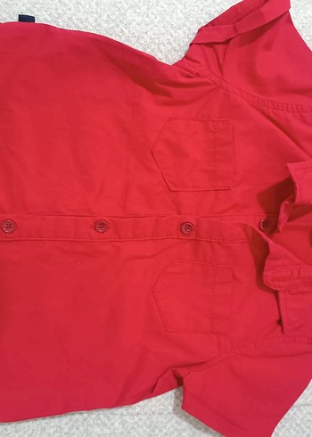 Kırmızı, Kısa Kollu Bebek Gömlek - Görsel 2