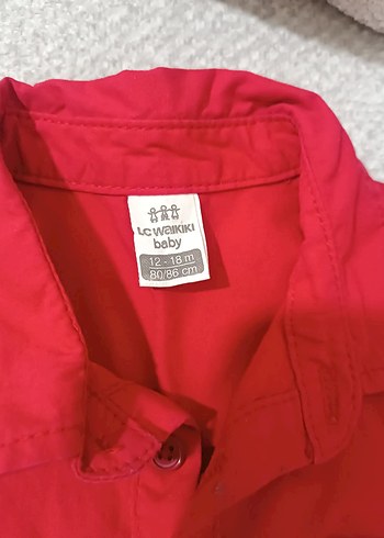 Kırmızı, Kısa Kollu Bebek Gömlek - Görsel 3