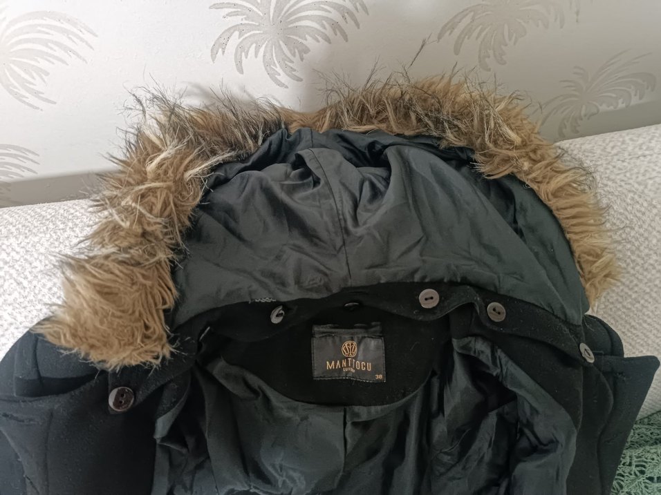 Siyah Kürklü Hamile Kabanı - Görsel 5