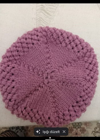 Pembe Örgü Kadın Bere - Görsel 2