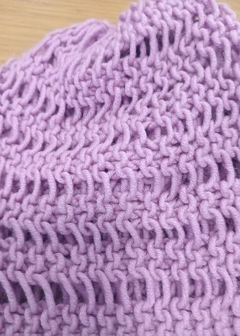 Kadın Mor Örgü Bere - Görsel 2