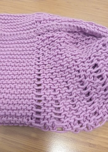 Kadın Mor Örgü Bere - Görsel 4