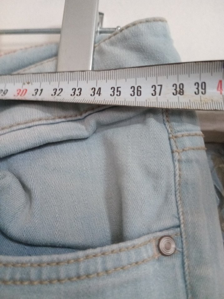 Bej Renkli Kadın Denim Mini Şort - Görsel 2