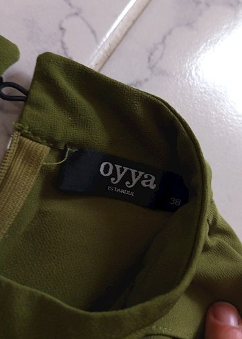 Kadın Haki Uzun Keten Tunik - Görsel 2