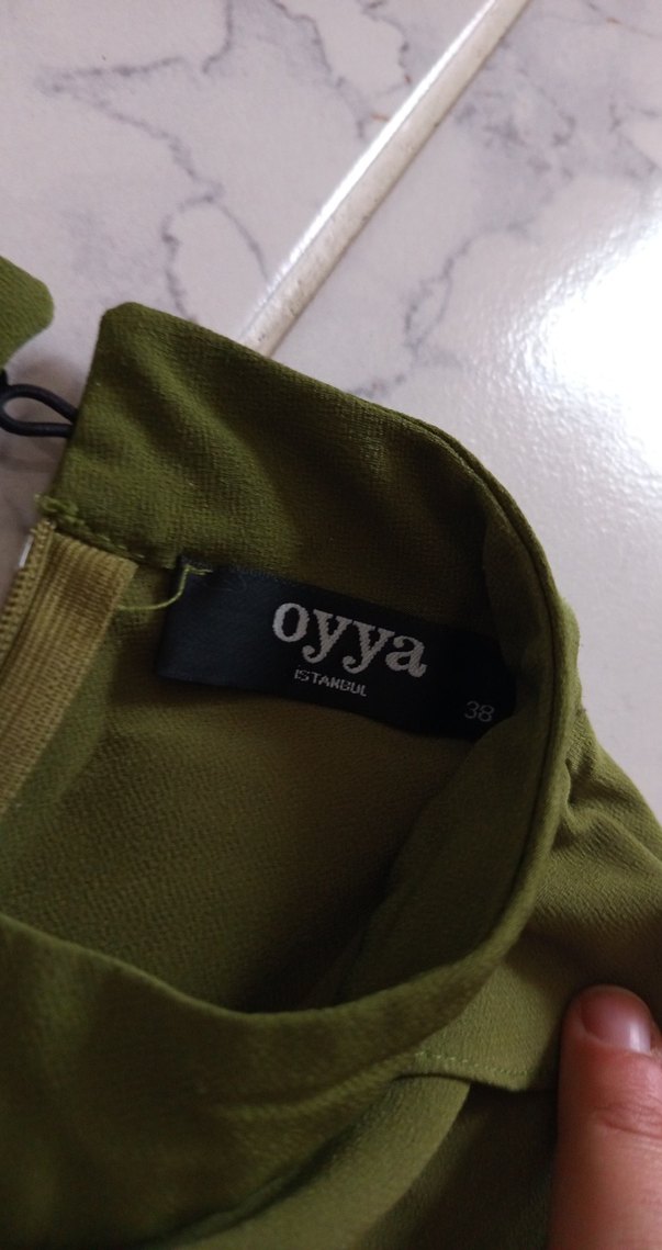 Kadın Haki Uzun Keten Tunik - Görsel 2