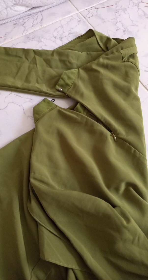 Kadın Haki Uzun Keten Tunik - Görsel 3