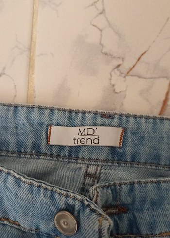 Mavi Rahat Kesim Midi Boy Kadın Kot Pantolon - Görsel 2