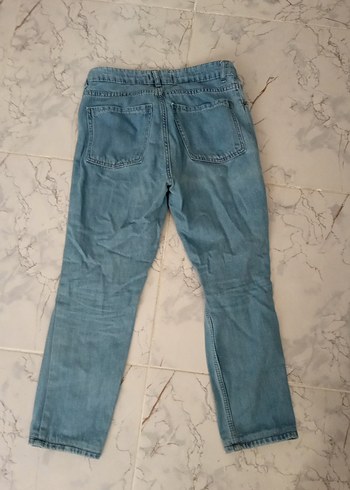 Mavi Rahat Kesim Midi Boy Kadın Kot Pantolon - Görsel 4