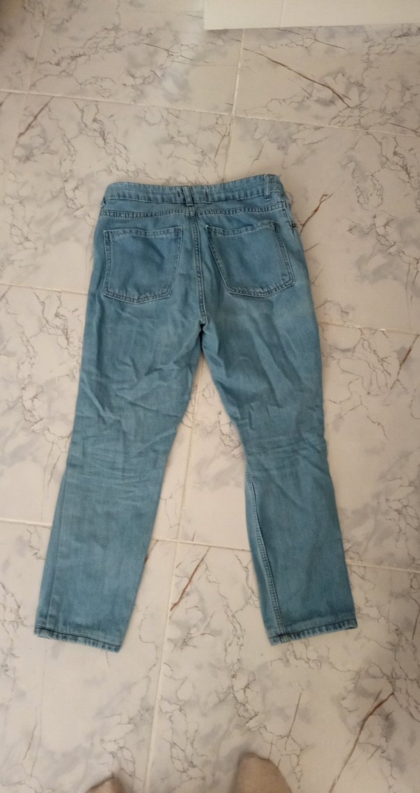 Mavi Rahat Kesim Midi Boy Kadın Kot Pantolon - Görsel 4