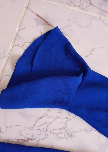 Mavi Uzun Kollu Salaş Hamile Tunik - Görsel 3