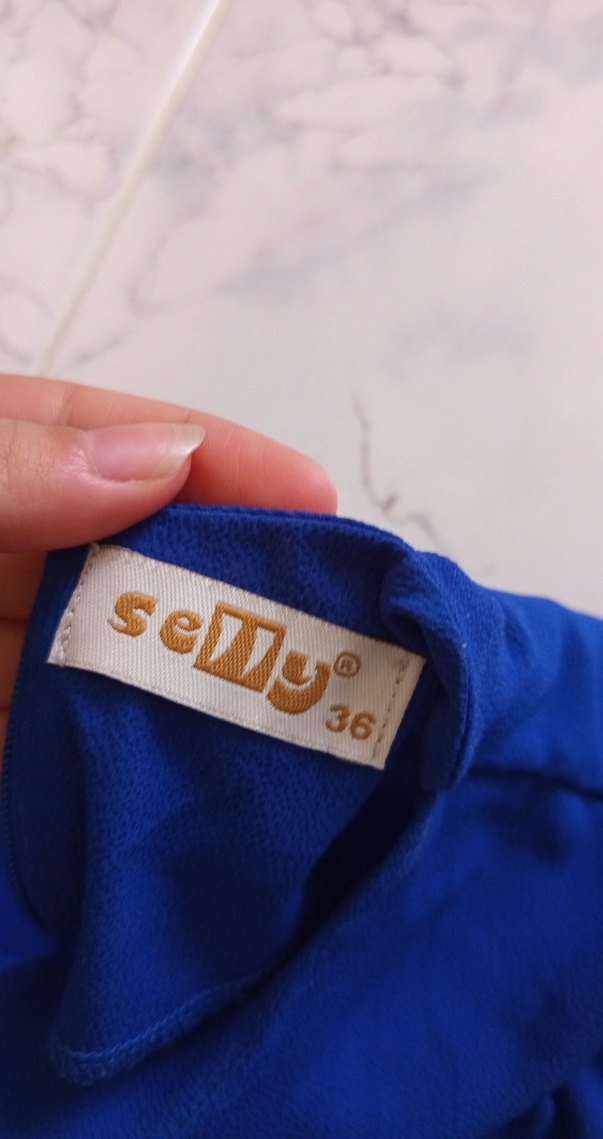 Mavi Uzun Kollu Salaş Hamile Tunik - Görsel 2