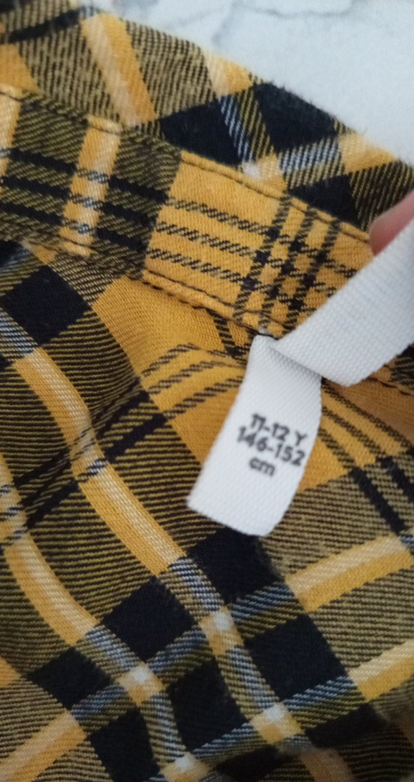 Sarı Ekose Desenli Kadın Kısa Kollu Gömlek - Görsel 4