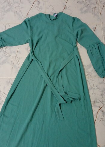 Bohem Tarz Uzun Turkuaz Elbise - Görsel 2