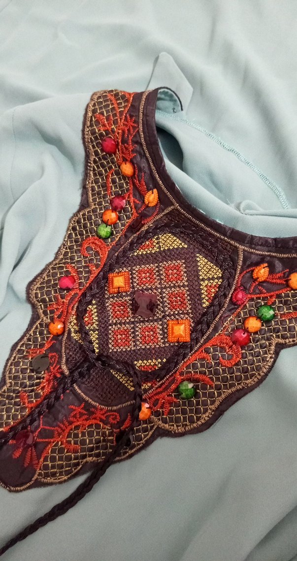 Bohem Tarz Uzun Turkuaz Elbise - Görsel 3