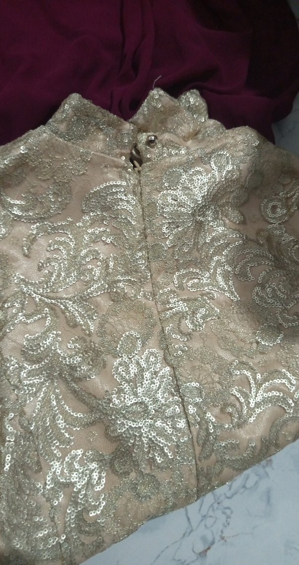 Bordo Drapeli Uzun Hamile Etek - Görsel 3