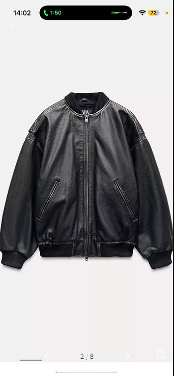 Zara Zara gerçek deri bomber ceket