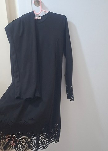 Diğer Uzun Siyah V Yaka Gotik Elbise
