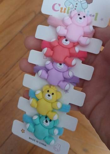 çok renkli ayıcık lastikli tokalar - Görsel 3