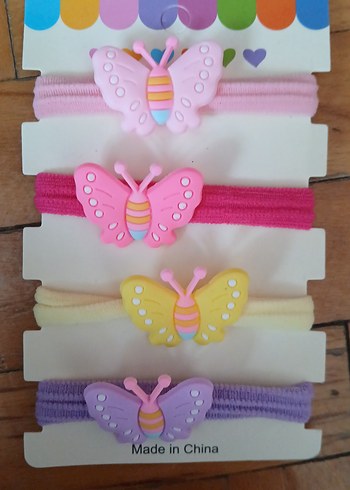 çok renkli kelebek lastikli tokalar - Görsel 2