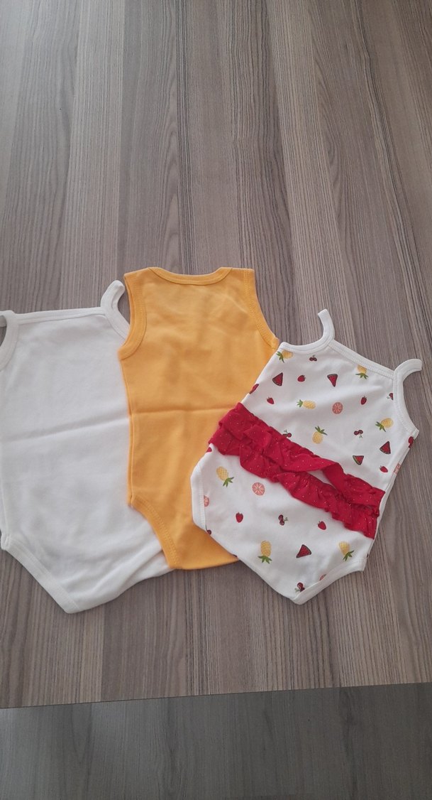 Sarı Örme Askısız Bebek Body 6 / 9 aydir - Görsel 2