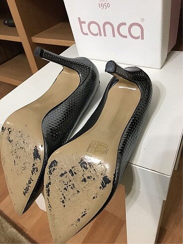 37 Beden Tanca metalik gri stiletto