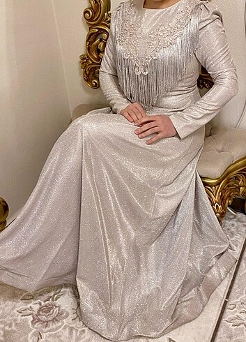 Abiye Şık simli tesettür abiye 