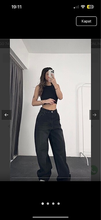 Arkası tokalı baggy jean