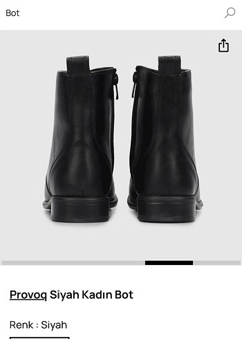 Provog Siyah Kadın Deri Bot - Görsel 4