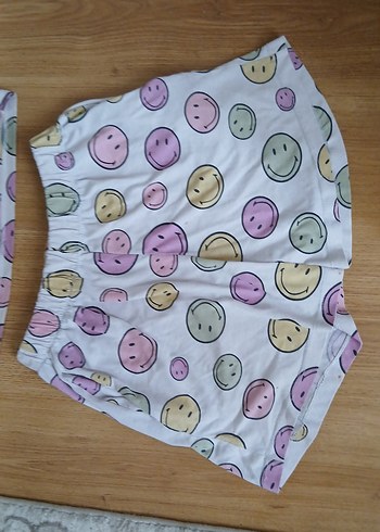 Diğer Renkli Desenli Kısa Kollu Kadın Pijama Takımı