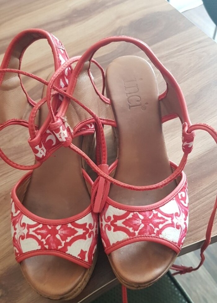 Kırmızı  sandalet - Görsel 5