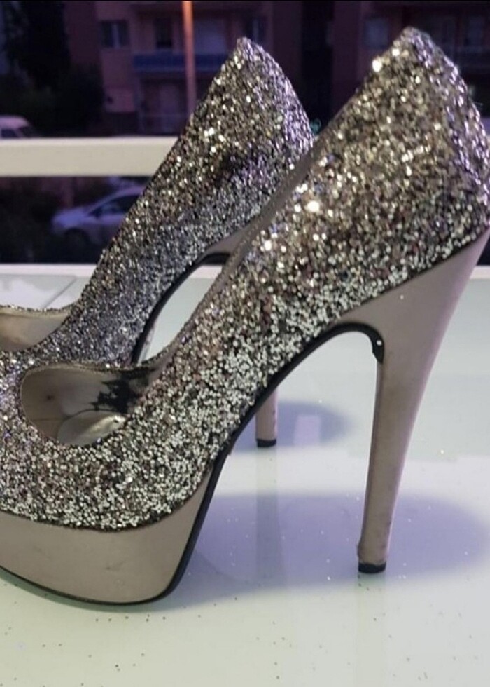 Işıltılı  platform  ayakkabı  - Görsel 2