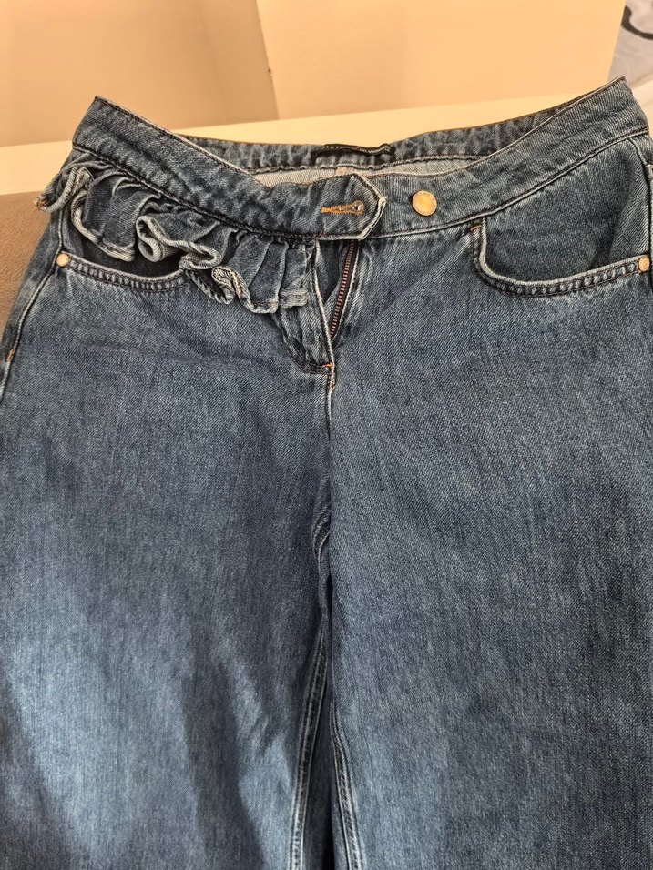 Kadın Mavi Denim Bol Kesim   sudi Eduz koleksiyonu - Görsel 3