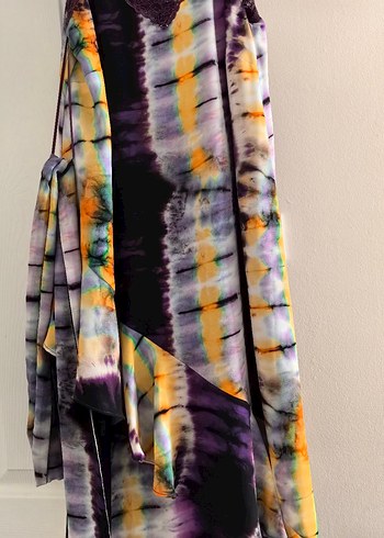 Bohem Uzun Bağlama Desenli  askılı Elbise S M uyumlu - Görsel 8