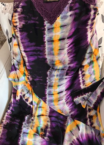 Bohem Uzun Bağlama Desenli  askılı Elbise S M uyumlu - Görsel 4