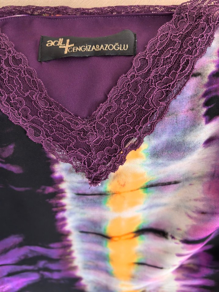 Bohem Uzun Bağlama Desenli  askılı Elbise S M uyumlu - Görsel 3