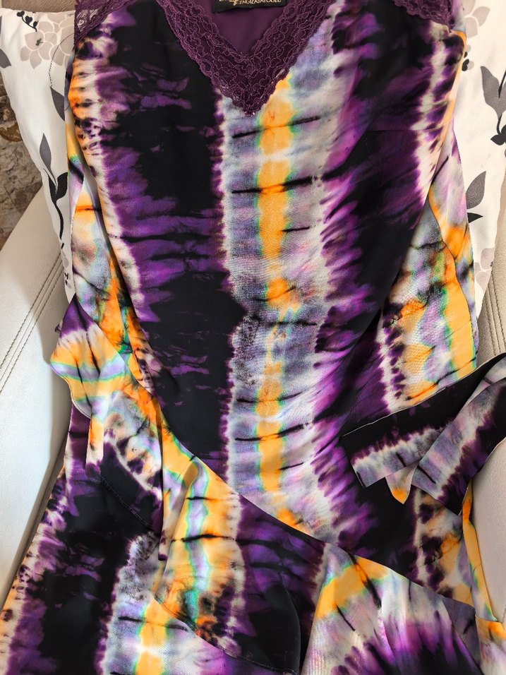 Bohem Uzun Bağlama Desenli  askılı Elbise S M uyumlu - Görsel 4